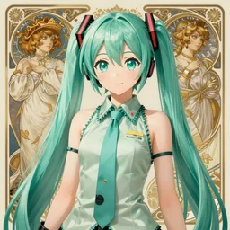 hatsune miku short hair, anime style, hyper detailed, light green dress, illustration, digital painting, art by artgerm and greg rutkowski and alphonse mucha, high delicate defined details, anime stylized, highly detailed, realistic, sharp focus, styled by rhads