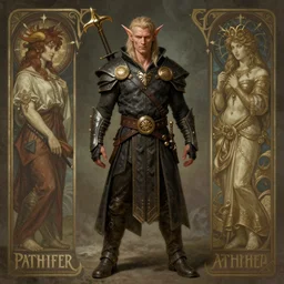 a fully body portrait of a male tiefling, pathfinder portrait, influential fantasy, symmetrical, centered, art by greg rutkowski and alphonse mucha, super detailed