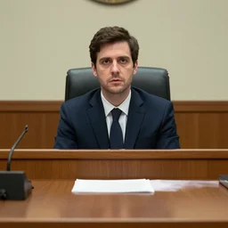 photo still of markiplier testifying in court sitting behind a desk in the new sci fi movie c 8