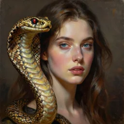 a beautiful painting of a woman portrait, created in a style of cobra ( art movment ), artstation