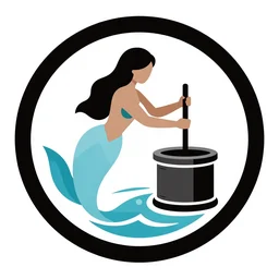 company logo of a mermaid and a water well driller
