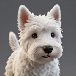 detailed close up westie rendered 3 d, ranking number 1 on pixiv in the sims 4