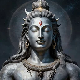 highly detailed picture of cybertronic statue of shiva in a hindu temple, edge of the universe, perfectly symmetrical face, elegant, centered, digital painting, artstation, concept art, smooth, sharp focus, illustration, artgerm, golden ratio, perfect symmetrical, perfect intricate, boris vallejo, masterpiece, from the book by gene wolfe, highly detailed painting by gustave dore