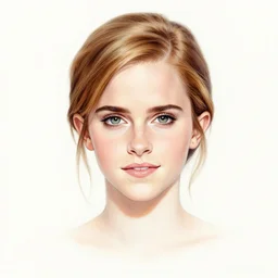 portrait of emma watson, drawn by shinji aramaki