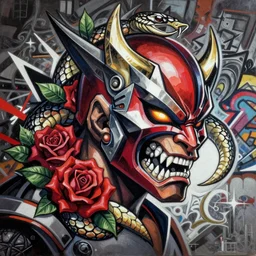 Street Fighter 2 Vega Claw profile picture by Sachin Teng, asymmetrical, Organic Painting ,  Adidas, Impressive, Award Winning, Claw, Vega Mask, Violent, Dark, Roses, Snake, Powerful, geometric shapes, hard edges, energetic, intricate background, graffiti, street art:2 by Sachin Teng:4
