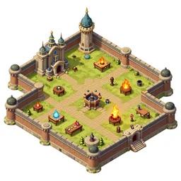 A high detailed isometric vector art presenting an aerial view of a RPG room by dofus, Bastion, Transistor, pyre, hades, Patreon content, containing tables and walls, HD, straight lines, vector, grid, dnd map, map patreon, fantasy maps, foundry vtt, fantasy grounds, aerial view ,dungeondraft , tabletop, inkarnate, dugeondraft, roll20