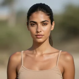 an award winning outdoors portrait photo of a smooth black clean hair tanned greek rallia christidou 1 7 0 0 s dirty caribbean italian olive tanned young pirate woman with black silk hair, slightly big nose defined jaw, very beautiful, smug face, blue eyes, wearing a vest and short coat, sunset, movie color graded