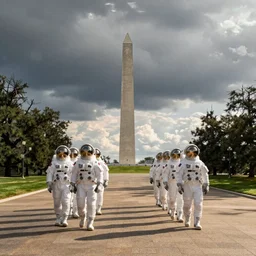astronauts parade in washington, news photo.