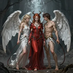angelic demons, digital art by dan mumford and peter mohrbacher, highly detailed, trending on deviantarthq