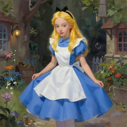 Alice in Wonderland painting by Dan Hillier, trending on artstation, artstationHD, artstationHQ, 4k, 8k