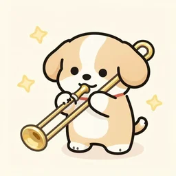 a cute lil' trombone dog