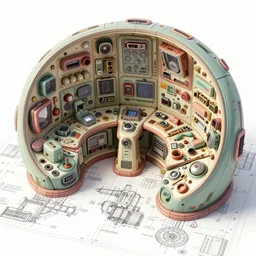 define destination formul, close up, cockpit, modular, parts, complex geometry, detailed, artstation, 8 k, sci - fi, pastel colors, props, panel, concept, simon stalenhag, blueprint, items and gadget, big medium small, blueprint, vintage - w 1 0 2 4