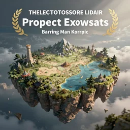 A fantasy map of a floating island