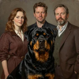 portrait of noble rottweiler. painting by jeff easley, anna dittmann, jeremy mann, intricately detailed, in the style of romanticism, artstation