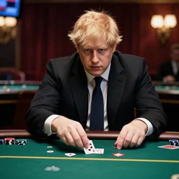 boris johnson playing poker in a casino, photorealistic, ultra detailed, high resolution, 8 k
