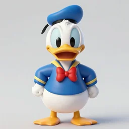 donald duck as a real person with a human face, hyperrealistic