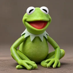 evil scary kermit the frog with realistic pointy teeth
