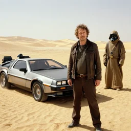 doc brown and the delorean encounter the jawas on tatooine