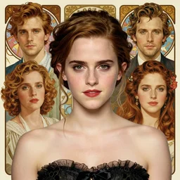 portrait of emma watson, by giuseppe arcimboldo and paul barson and annie leibovitz and faith yata and artgerm and alphonse mucha, photorealistic, f 1. 8, soft lightning, high detail, 8 k