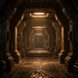 scifi portal to the underworld, ultra detailed, warm interior light, cinematic shot, photorealistic, octane render, high definition, fine details, sinister mood, 8 k