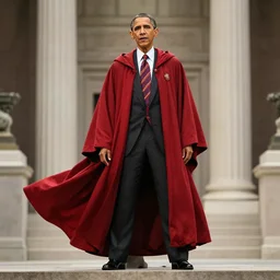 Barack Obama as a mighty wizard, wearing a red cape Peter Mohrbacher