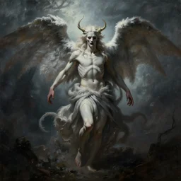 scary painting of the fall of lucifer