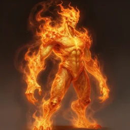 humanoid fire elemental, male, fantasy, highly detailed, digital painting, artstation, concept art, smooth, elegant, sharp focus, illustration, art by artgerm and greg rutkowski and alphonse mucha