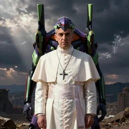 the pope in a still from neon genesis evangelion