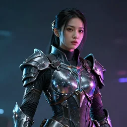 lucy liu portrait, dystopia core, apocalyptic, armor, warrior, dramatic, sharp focus, fiction, neon, fantasy, hyper detailed, digital art, trending in artstation, cinematic lighting, studio quality, smooth render, unreal engine 5 rendered, octane rendered, art style and nixeu and wlop and krenz cushart