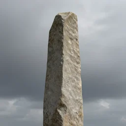A Tapered Stone Monolith Points to the overcast sky, Digital Art, Rendering, 8k, Highly Detailed
