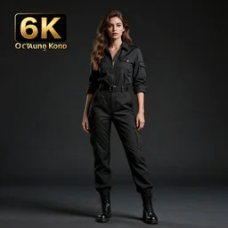 full body pose, hyperrealistic photograph of a beautiful girl, jumpsuit, dim volumetric lighting, 8 k, octane beautifully detailed render, extremely hyper detailed, intricate, epic composition, cinematic lighting, masterpiece, trending on artstation, very very detailed, stunning, hdr, smooth, sharp focus, high resolution, award, winning photo, dslr, 5 0 mm