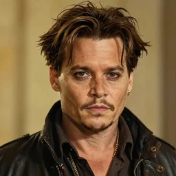 portait of Johnny Depp, sharp focus, illustation, stunning lighting, realistic character concept, light atmosphere, golden ration, cinematic lighting, high resolution, insanely detailed and intricate, art by Hayao Miyazaki and Matt Groening, 8k