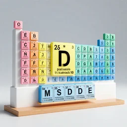 periodic table, hyperrealism, ray-traced