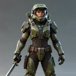 hyper detailed ultra sharp full body character portrait of a woman wearing spartan armor from halo, in the style of arcane tv show, action pose, cinematic lighting, good value control, realistically proportioned face, photorealistic eyes, smooth, 3 d animation, cgi, cgi animation, realistic shading, john singer sargent, studio fortiche