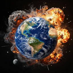 planet earth exploding by artgem by moebius