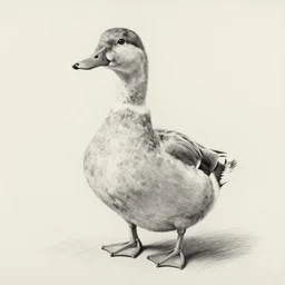 full body pencil drawing of a duck, by artgerm