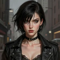 a portrait of alexandra breckenridge as bayonetta, urban motifs, intricate, elegant, highly detailed, digital painting, trending on artstation, concept art, smooth sharp focus, illustration, art by artgerm and greg rutkowski