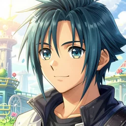 closeup portrait of optimistic anime boy, an ultrafine detailed illustration by james jean, intricate linework, bright colors, final fantasy, behance contest winner, vanitas, angular, altermodern, unreal engine 5 highly rendered, global illumination, radiant light, detailed and intricate environment