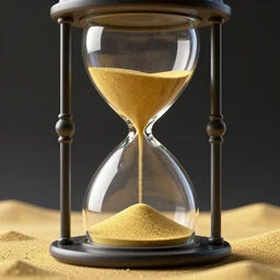cinema 4D bright light render, POV inside an hourglass looking up into the falling sand, trapped inside an hourglass, sand, time, deserted sand, glass, inside view, scratched