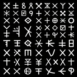 texture of ancient symbols on black background, dacian symbols, thracic symbols, hand drawn, trending on artstation, stock photo textures, clean design, vector art, amazing symbols,