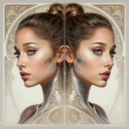 symmetry!! portrait of arianna grande in the style of horizon zero dawn, machine face, intricate, elegant, highly detailed, digital painting, artstation, concept art, smooth, sharp focus, illustration, art by artgerm and greg rutkowski and alphonse mucha, 8 k