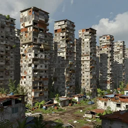 a beautiful highly detailed matte painting of a huge derelict cargo favela by Jose Daniel Cabrera Pena and Leonid Kozienko, concept art