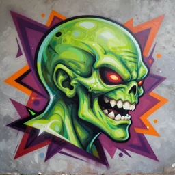 Slimer profile picture by Sachin Teng, asymmetrical, Organic Painting , Violent,  Powerful, geometric shapes, hard edges, energetic, graffiti, street art:2 by Sachin Teng:4