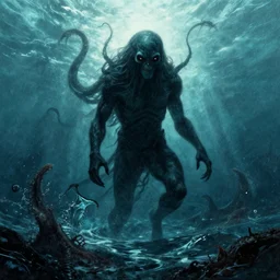 Cthulhu rising from the sea by Andree Wallin