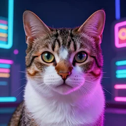 a beautiful ultradetailed anime cat, portrait, vaporwave, synthwave, neon, vector graphics, cinematic, volumetric lighting, f 8 aperture, cinematic eastman 5 3 8 4 film, photorealistic, anime art wallpaper 4 k