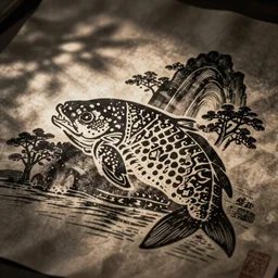 traditional japanese gyotaku print