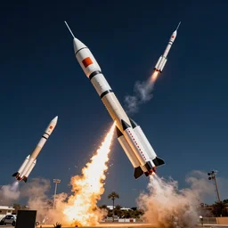 Rockets flying above tel aviv at night, amazing digital art, trending on artstation