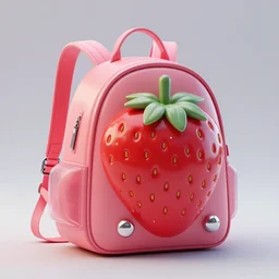 a futuristic backpack in strawberry fruit shape, digital art, artgem, octane render, artstation, hasselblad photo, 4 k resolution, fashion design, product photo