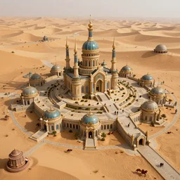 highly detailed large kingdom in the desert, 8 k fantasy art, concept art illustration, sharp focus, intricate and smooth