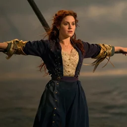 An full body sketch of a French Girl from the film titanic